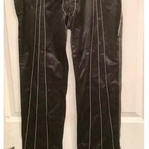 Catherine Malandrino Women's Black shiny fabric pants, Made in USA, size: 12